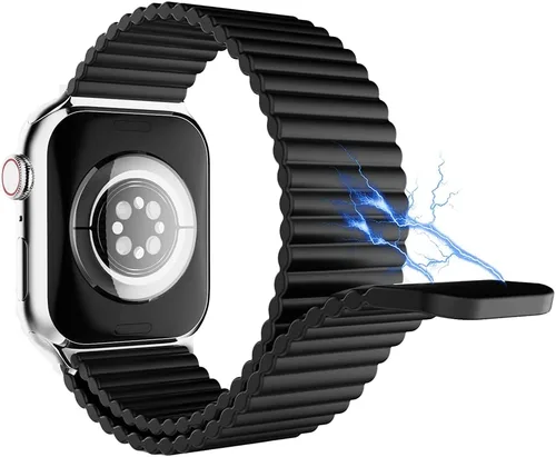 Vista 2 de HeiKe Correa magnética de silicona para Apple Watch Band de 1.929 in 1.811 in 1.772 in 1.732 in 1.654 in 1.614 in 1.575 in 1.496 in para hombres