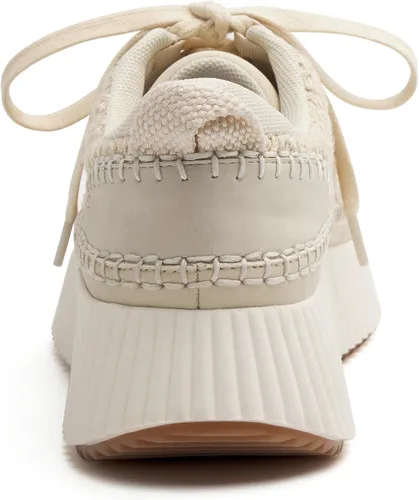 Vista 5 de Zapatillas de deporte con cordones para mujer, cómodas, informales, a la moda, bajas, gruesas, para caminar