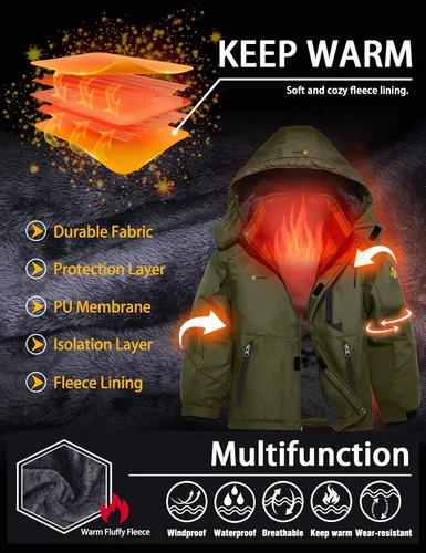 Vista 5 de Chaqueta de esquí impermeable para niño con capucha GEMYSE