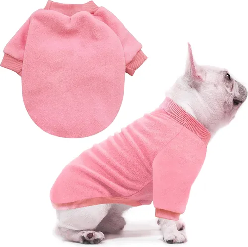 Vista 8 de Idepet Suéter de vellón para perro, camisa para perros pequeños, sudadera para mascotas, suéter suave para cachorros, camisa de invierno cálida