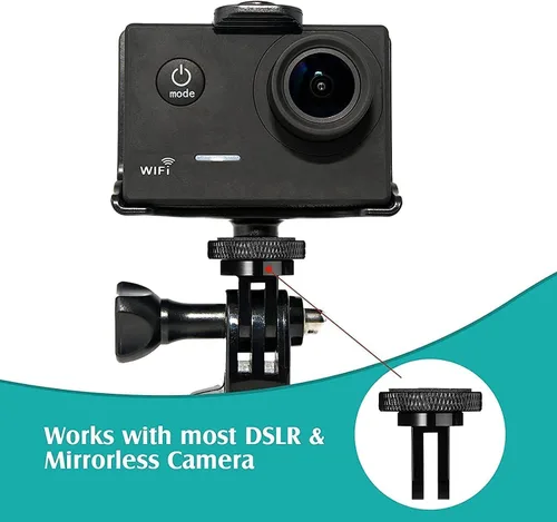 Vista 4 de Adaptador de trípode de cámara de aluminio 1/4"-20 Adaptadores de montaje de conversión compatibles con cámaras de acción Gopro Insta360 y otros