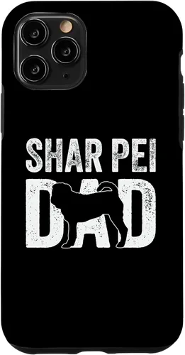 Vista 10 de iPhone 15 Retro Shar Pei Dad Papa Father's Day Sharpei Silhouette Case