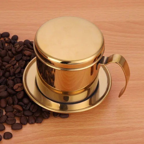 Vista 3 de Filtro de café vietnamita, cafetera gotera, taza de prensa portátil de acero inoxidable, infusor manual para oficina, hogar, cocina, campamento