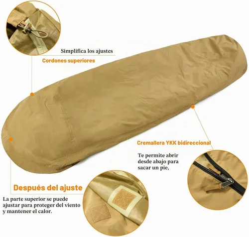 Vista 2 de MT Sistema de sacos de dormir modulares militares del ejército, múltiples capas con cubierta Bivy para todas las estaciones, bosque/multicámara