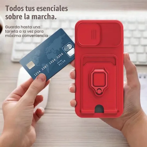 Vista 5 de Funda con correa cruzada para Samsung Galaxy S23 Ultra 5G con tarjetero y soporte de anillo magnético, cordón ajustable de silicona a prueba de Negro
