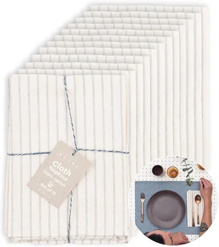 Vista 16 de MEEMA Servilletas de tela Servilletas de tela de algodón lavables hechas de materiales reciclados Juego de regalo de mesa de cocina 19.5 x