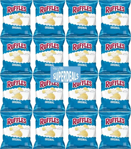 Vista 7 de Ruffles Potato Chips, Cheddar Sour Cream, 1.5 Ounce Bag (Pack of 16) Value Pack Bundled by SUPERDEALS with Mystery Gift