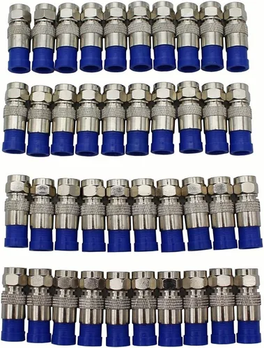 Vista 4 de Conector de compresión coaxial y 40 conectores de compresión F RG6 con herramienta pelacables