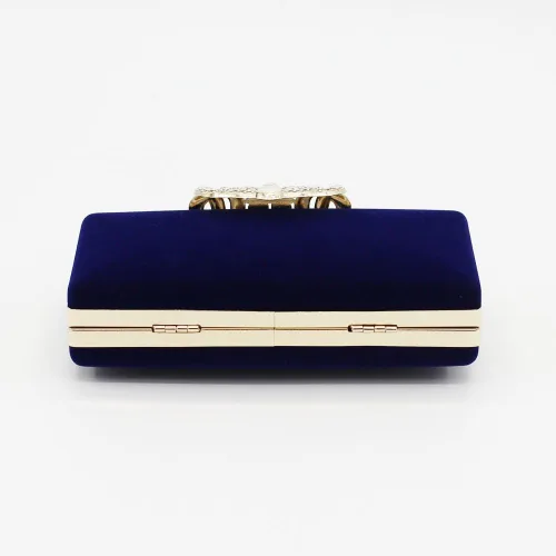 Vista 6 de Cartera de mano para mujer, cóctel, boda, fiesta, bolso de mano, Azul