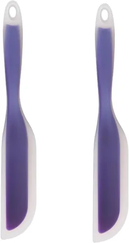 Vista 8 de Espátula de cocina flexible con forma de cuchillo de silicona antiadherente, utensilios de cocina con núcleo de nailon (azul)