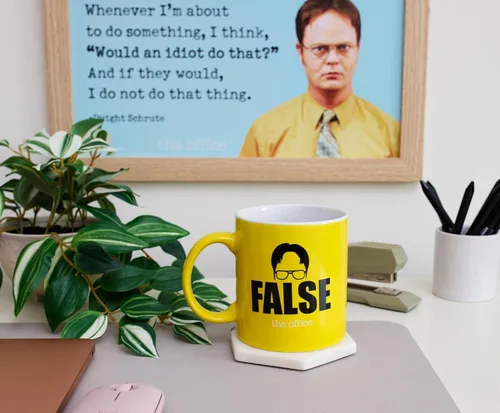 Vista 5 de The Office Dwight Schrute Shirt Taza de cerámica Taza de café grande para expreso, cafeína, bebidas, artículos esenciales para el hogar