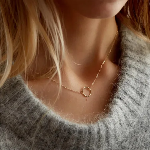 Vista 2 de Collar con colgante de corazón de oro de 14 quilates para mujer, delicado collar de estrella, gargantilla de mal de ojo, collar bohemio con luna
