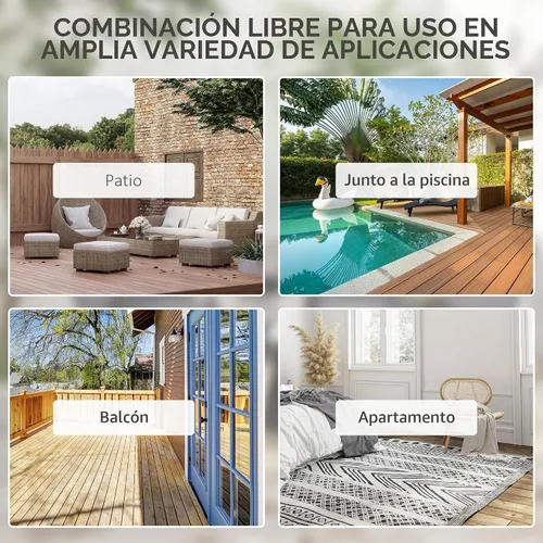 Vista 6 de Outsunny - Juego de 4 sillas plegables para patio, color negro