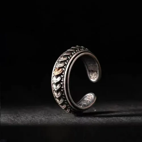 Vista 223 de Anillo de plata de ley 925, minimalista, ajustable, hecho a mano, para mujeres y niñas
