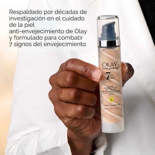 Vista 9 de Olay Total Effects - Hidratante facial corrector de tono con protector solar SPF 15, ligero a medio, 1.7 onzas