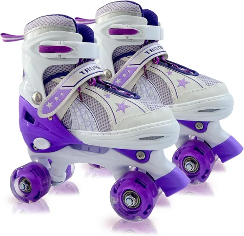 Vista 7 de Adjustable Kids Roller Skates for Girls and Boys Ages 3-5 5-8 8-12, All 8 Wheels of Girl's Skates Shine, Safe and Fun Illuminating for Outdoor