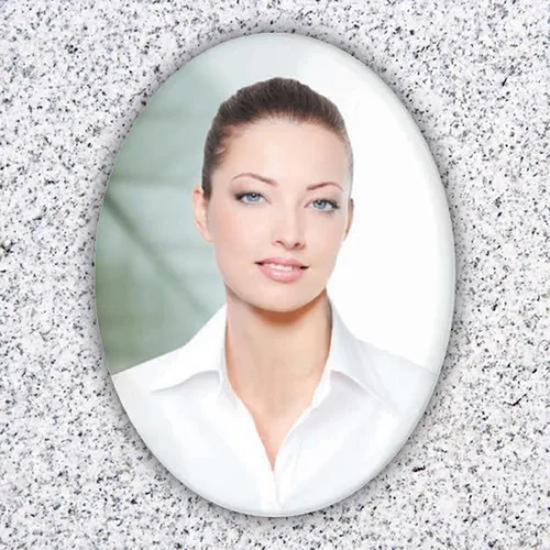 Vista 27 de Azulejo fotográfico de cerámica conmemorativo personalizado Italia – Cuadro ovalado de porcelana impermeable de 1 pulgada para lápidas y tumbas