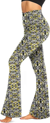 Vista 133 de TNNZEET Leggings acampanados negros para mujer, pantalones de yoga cruzados con bolsillos, corte de bota, leggings acampanados