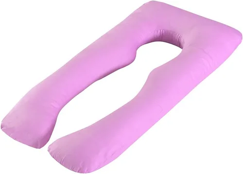 Vista 11 de Almohada de embarazo grande en forma de U de cuerpo completo con funda de almohada de algodón reemplazable y lavable para mujeres embarazadas que