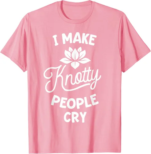 Vista 81 de Camiseta divertida de terapia de masaje I Make Knotty People Cry, Negro, S