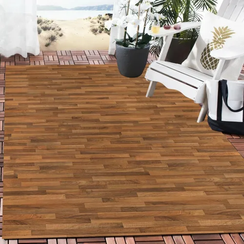 Vista 15 de Alfombra rústica impermeable de grano de madera de 2 x 3 pulgadas, color gris marfil, alfombra reversible de lana suave con estampado de tablero