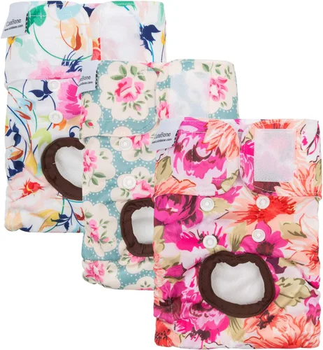 Vista 4 de CuteBone - Pañales para perras, paquete de 3 unidades para perritos, talla XS, D14XS