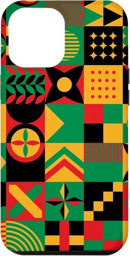 Vista 24 de Funda para iPhone 14 Pro Max con patrón tribal africano orgullo afroamericano historia negra