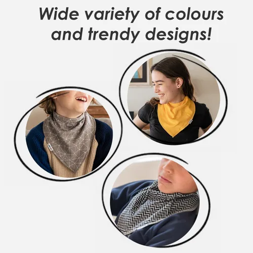Vista 6 de Lovjoy Baberos tipo bandana grandes – Baberos para necesidades especiales – Para niños mayores, jóvenes y adultos – Práctico, absorbente y elegante