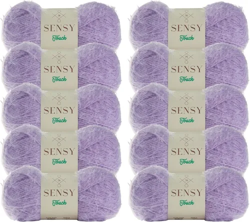 Vista 16 de Sensy Touch - Ovillo de lana, 3.5 onzas, 268 yardas, calibre 3 claro (blanco)