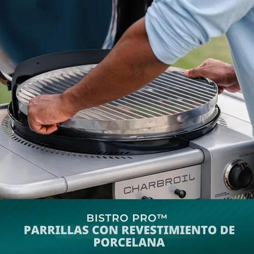 Vista 6 de Charbroil Bistro Pro - Parrilla de gas para espacios pequeños y patios, color negro - 25302161