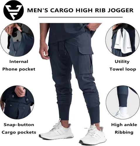 Vista 3 de Pantalones de entrenamiento ligeros para hombre con bolsillos con cremallera