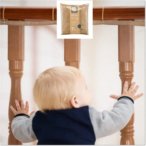 Vista 9 de Roving Cove® Safe Rail ™ – Balcón Escalera y Red de seguridad – Pasamanos y escaleras Ferroviario neta, almendra