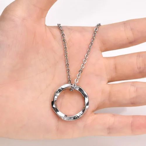 Vista 4 de VNOX Viking Necklace for Men - Norse Nordic 24 Runes Alphabets Pendant Necklace Mobius Twist Pagan Amulet Talisman - Jewelry Gift for Men Women