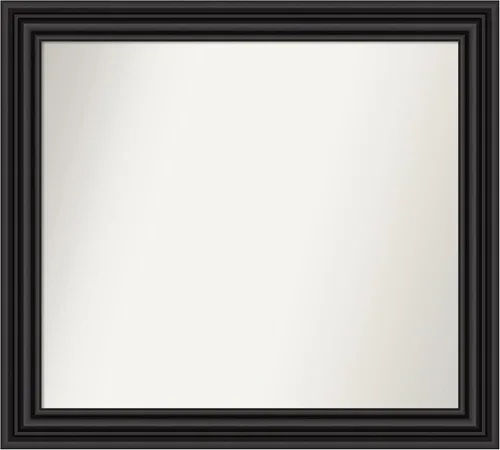 Vista 602 de Amanti Art Espejo personalizado, espejo de baño negro puente, espejo de pared o espejo de tocador de baño sobre el fregadero (26 x 26 pulgadas)