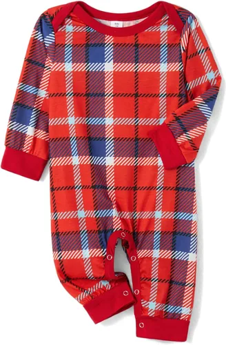 Vista 6 de jxxiatang Pijamas de Navidad familiares para parejas y niños, conjunto de descanso a juego, camisa holgada y pantalones a cuadros, ropa de dormir