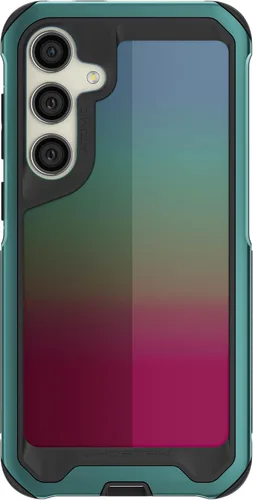 Vista 53 de Ghostek Atomic - Funda delgada para Galaxy Z Flip 4, parte trasera de aramida con parachoques de aluminio rojo, funda protectora de doble capa a