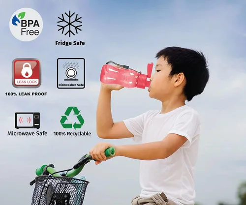 Vista 6 de MILTON Paquete de 4 botellas de agua para niños de 6 onzas para la escuela sin fugas, botella de agua deportiva pequeña portátil para adultos