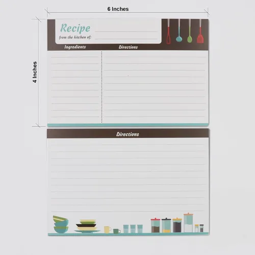 Vista 6 de Home Advantage 50 tarjetas modernas de recetas de cocina, tarjetas de doble cara de 4 x 6