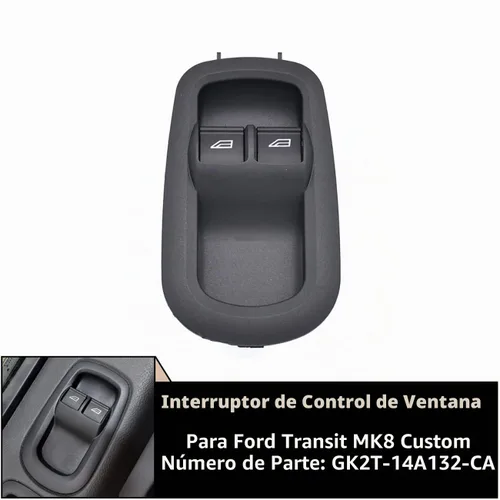 Vista 6 de Puerta lateral del conductor ventana doble con interruptor de luz, para Ford Transit MK8 Custom 2014 2015 2016 2017+ 2029885 1791339