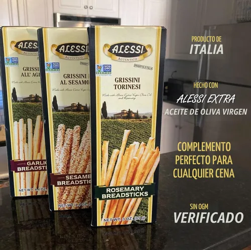 Vista 4 de Palitos de pan finos Alessi - 3 oz