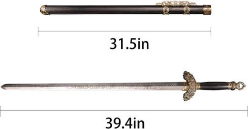 Vista 2 de La espada SV Qingming comenzó en China hace más de 2000 años, acero al carbono Martial Arts Sword Carbon Steel 39.4 inches, Collection