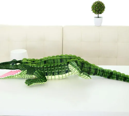 Vista 3 de JOSON 65 "(65.0 in de largo de gran tamaño de peluche feroz animal de peluche cocodrilo simulación cocodrilo