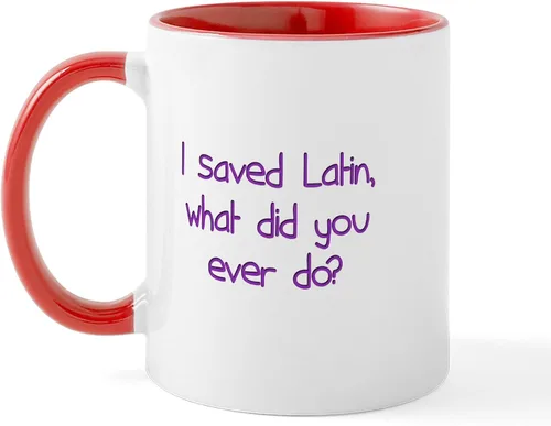 Vista 8 de CafePress I Saved Latin Mug Taza de café de cerámica de 11 oz (11.0 fl oz)