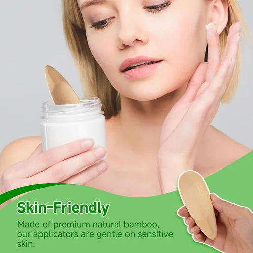Vista 5 de SmallCat Aplicadores desodorantes, aplicador de crema de bambú, espátula de maquillaje multifuncional, mini cuchara para barro de arcilla cosmética