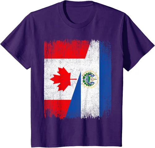 Vista 21 de Camiseta Half Canada El Salvador Flag Canadian Salvadoran Pride Roots