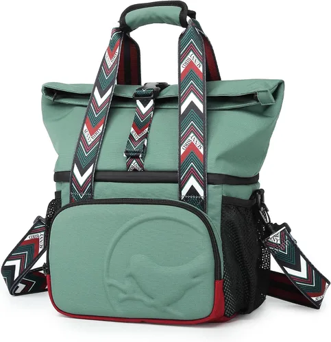 Vista 10 de SUNNY BIRD Lonchera con doble compartimento aislada para mujeres y hombres (azul aguamarina 01)