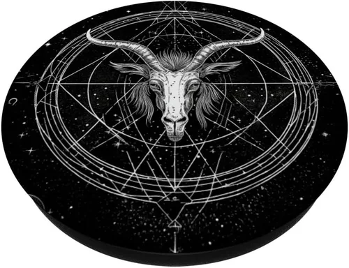 Vista 2 de Occult Witchy Celestial Baphomet PopSockets PopGrip intercambiables