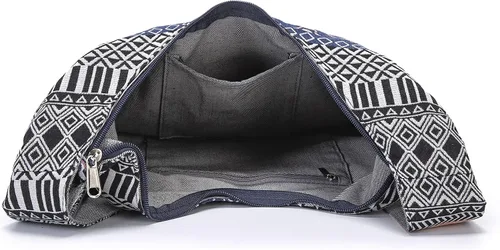Vista 53 de Bolsa de hombro para mujer, de lona en estilo hippie/bohemio para llevar cruzada al hombro, disponible en diferentes colores y estampados