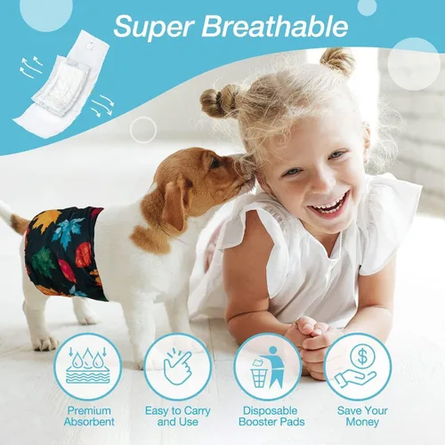 Vista 6 de Almohadillas desechables para aumentar los pañales para perros, 100 unidades, forros para pañales para perros machos y hembras, insertos