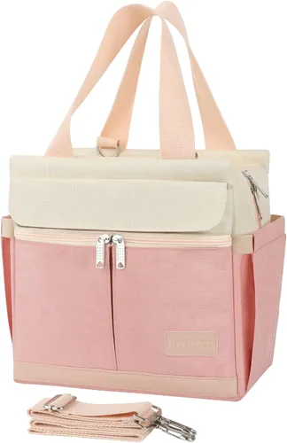 Vista 11 de Joymee Lonchera para hombres, bolsa de almuerzo aislada para mujeres con correa para el hombro, reutilizable, a prueba de fugas, grande, espaciosa